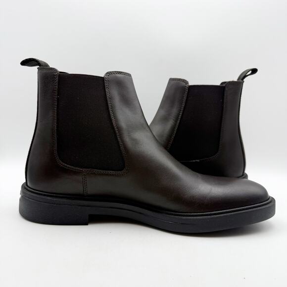 Boss Mens Calev Chelsea Ankle Boots EU 40 US 7 Dark Brown Leather NWOB - Picture 4 of 12